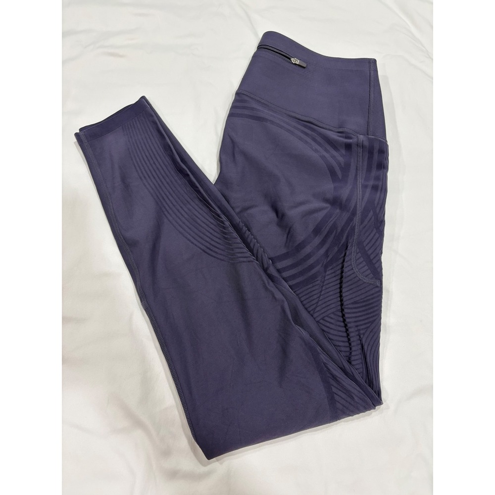 High-Waist Purple Leggings with Textured Detailing